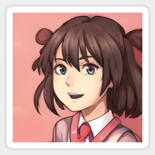 Brown Hair Anime Girl Magnet